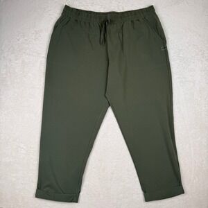 Life is Good XXL Women's Crusher Flex Crop Pants Olive Green‎ Drawstring Comfort